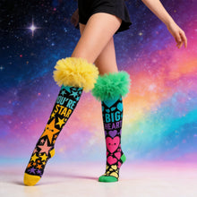 Load image into Gallery viewer, Tutu Lace Whimsical Rainbow Knee-High Socks
