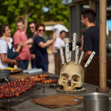 Load image into Gallery viewer, Skull Knife Holder – Gothic Kitchen Knife Block &amp; Decor

