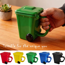 Load image into Gallery viewer, Curbside Trash Can Ceramic Mug with Lid (14 oz)
