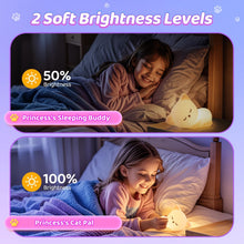 Load image into Gallery viewer, Cat Night Light for Kids – 16-Color Squishy Silicone Lamp
