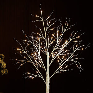 Lighted Birch Tree