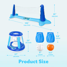 Load image into Gallery viewer, Inflatable Volleyball &amp; Basketball Set – 2-in-1 Summer Pool Game

