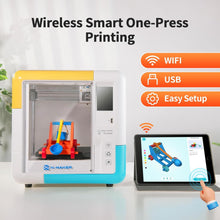 Load image into Gallery viewer, Beginners 3D Printer – Assembled, Wi-Fi, Quiet, Level-Free Bed
