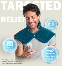 Load image into Gallery viewer, Weighted Neck &amp; Shoulder Heating Pad – 6 Heat Settings
