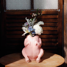 Load image into Gallery viewer, Raw Chicken Vase – Funny Pink Ceramic Planter Gag Gift
