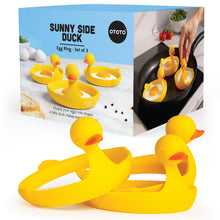 Load image into Gallery viewer, Duck Egg Rings – Cute Silicone Egg Molds (3-Pack)
