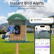 Load image into Gallery viewer, Smart Bird Feeder with HD Camera &amp; Solar Panel | AI Species Recognition
