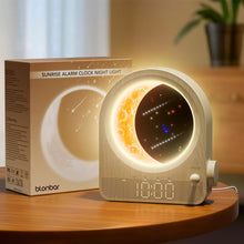 Load image into Gallery viewer, Sunrise Alarm Clock with Moon Lamp – Dual Alarms, 10 Sounds, Timer
