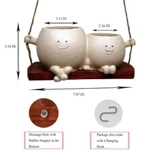 Load image into Gallery viewer, Parent-Kid Swinging Face Planter Pot | Cute Resin Head Vase Decor
