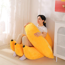 Load image into Gallery viewer, Banana Bean Bag with Ottoman – Convertible Floor Sofa Bed

