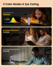 Load image into Gallery viewer, USB Rechargeable Book Light – 3 Colors, 5 Brightness Levels
