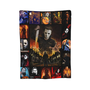 Horror Movie Flannel Throw Blanket (50" x 40") - Lightweight Halloween Decor