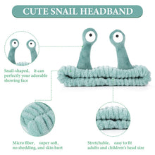 Load image into Gallery viewer, Spa Headband – Cute Palm &amp; Snail Skincare Hair Band
