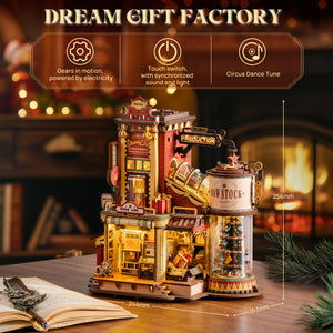 3D Wooden Gift Factory Puzzle – Lights, Music & Elves