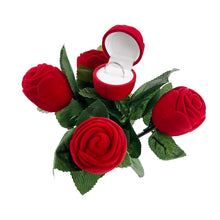 Load image into Gallery viewer, Long-Stem Red Rose Jewelry Box – Ring or Earring Case
