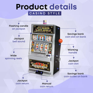 Jumbo Slot Machine Coin Bank - Gifteee Unique & Unusual gifts, Cool gift ideas