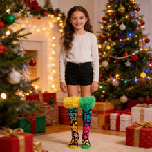 Load image into Gallery viewer, Tutu Lace Whimsical Rainbow Knee-High Socks

