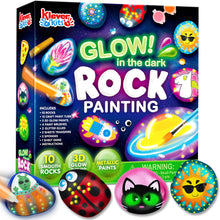 Load image into Gallery viewer, Glow-in-the-Dark Rock Painting Craft Kit | Creative DIY Art Set for Kids
