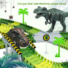 Load image into Gallery viewer, 216-Piece Dinosaur Race Track Train Set | Flexible Toy Track with Cars
