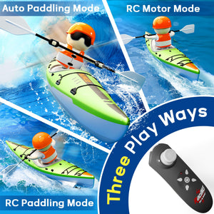 Kids RC Kayak Boat with Lights – Green