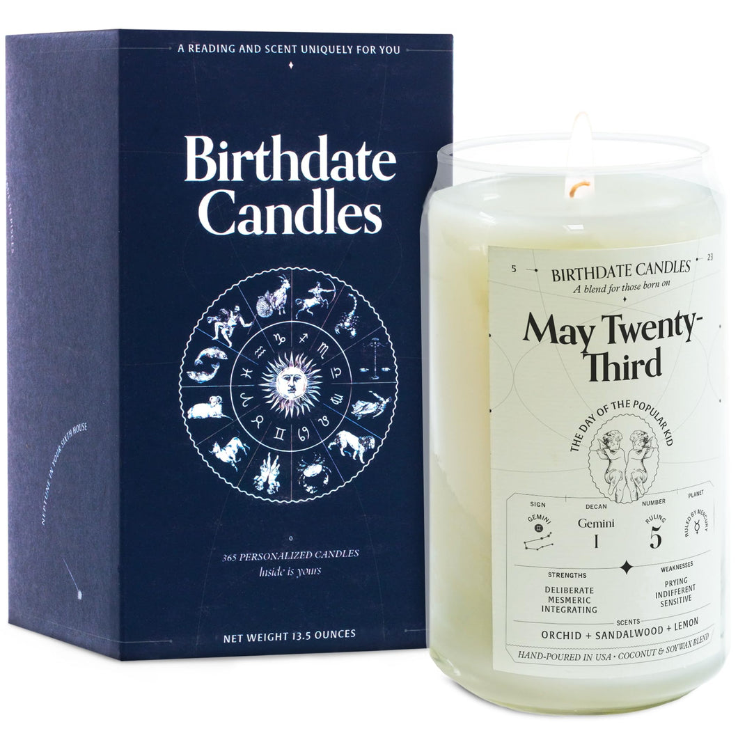 May 23 Birthday Candle – Gemini, Orchid & Sandalwood