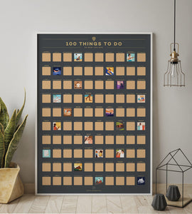 100 Things to Do Scratch Off Poster - Gifteee Unique & Unusual gifts, Cool gift ideas