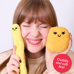 Emotional Support Chicken Nuggets Plush Set with Basket (5-Piece)