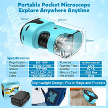 Load image into Gallery viewer, 1000X Kids Pocket Microscope with Screen
