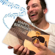 Load image into Gallery viewer, Interactive Strumming Guitar Birthday Card | Musical Greeting Card
