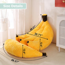 Load image into Gallery viewer, Banana Bean Bag with Ottoman – Convertible Floor Sofa Bed
