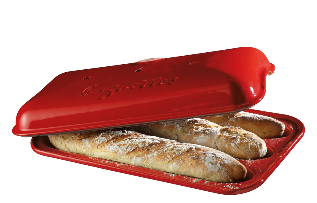 Ceramic Baguette Baker – Burgundy