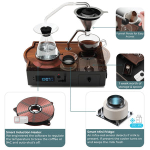 Coffee Alarm Clock & Bedside Brewer – Black Walnut
