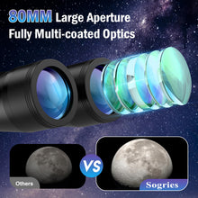 Load image into Gallery viewer, 20x80 Astronomy Binoculars – Stargazing &amp; Moon Viewing
