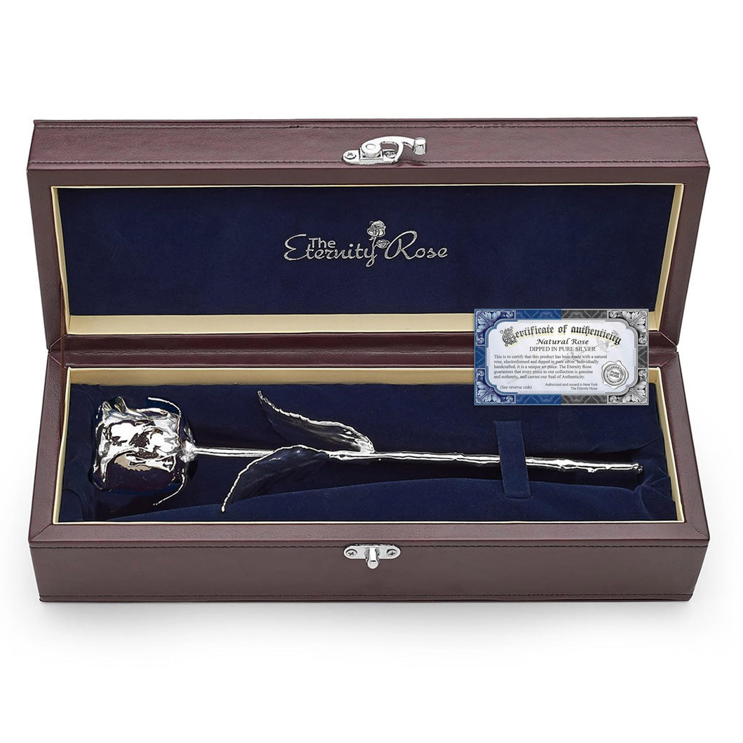 Silver-Dipped Real Rose – Anniversary Gift