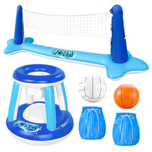 Load image into Gallery viewer, Inflatable Volleyball &amp; Basketball Set – 2-in-1 Summer Pool Game
