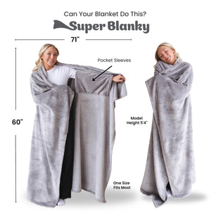 Wearable Blanket with Sleeves – Light Gray