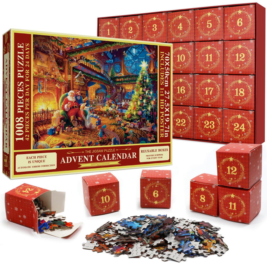 Pukamam 24-Day Christmas Jigsaw Puzzle Advent Calendar