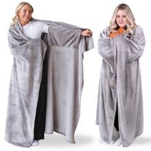 Load image into Gallery viewer, Wearable Blanket with Sleeves – Light Gray
