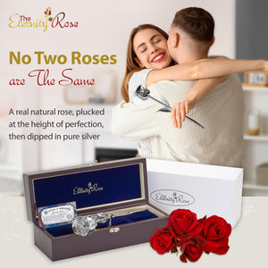 Silver-Dipped Real Rose – Anniversary Gift
