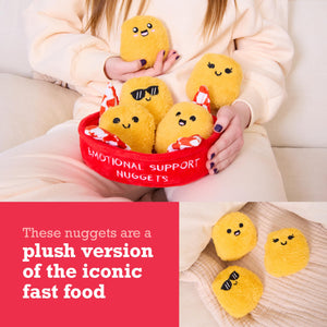 Emotional Support Chicken Nuggets Plush Set with Basket (5-Piece)