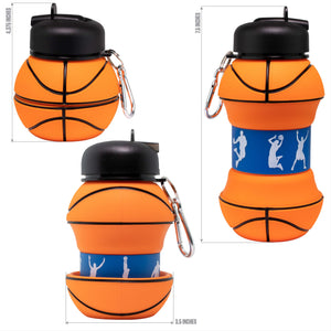 Collapsible Silicone Basketball Water Bottle - Gifteee Unique & Unusual gifts, Cool gift ideas