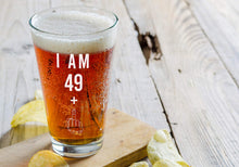 Load image into Gallery viewer, Funny 49 + 1 Middle Finger 50th Birthday Pint Glass | 16oz Gag Gift

