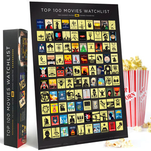 Top 100 Movies Scratch-Off Poster (16.5×23.4) – Bucket List