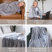 Load image into Gallery viewer, Wearable Blanket with Sleeves – Light Gray
