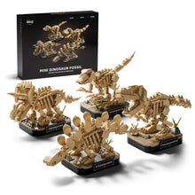 Load image into Gallery viewer, Mini Dinosaur Fossil Building Kit – 4-Pack Desk Models
