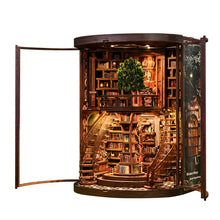 Load image into Gallery viewer, Wisdom Rings DIY Wooden Book Nook Kit | Miniature Light-Up Library Diorama
