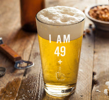 Load image into Gallery viewer, Funny 49 + 1 Middle Finger 50th Birthday Pint Glass | 16oz Gag Gift

