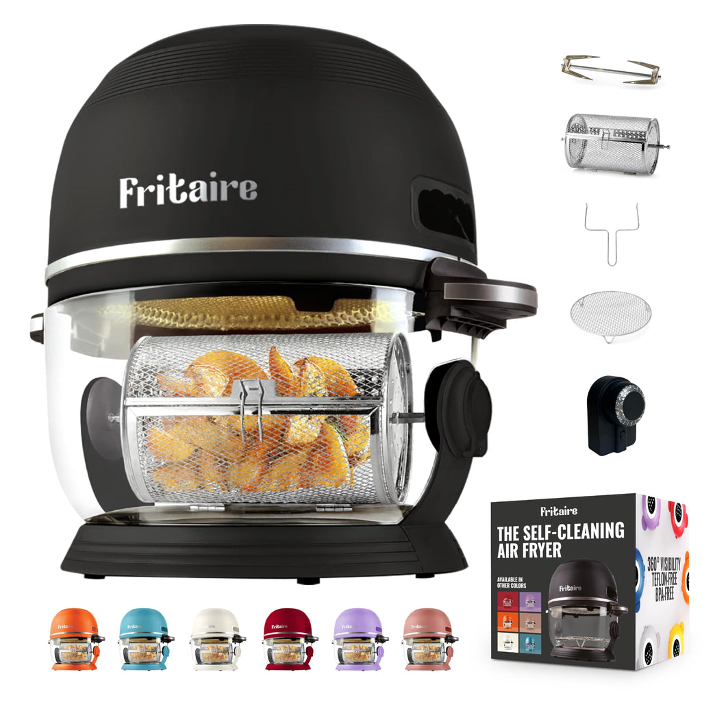 Self-Cleaning Glass Air Fryer, 5-Qt – 6-in-1 Rotisserie