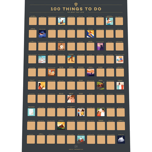 100 Things to Do Scratch Off Poster - Gifteee Unique & Unusual gifts, Cool gift ideas