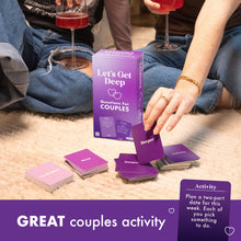Load image into Gallery viewer, Let's Get Deep Couples Card Game | Romantic Conversation Starters &amp; Questions
